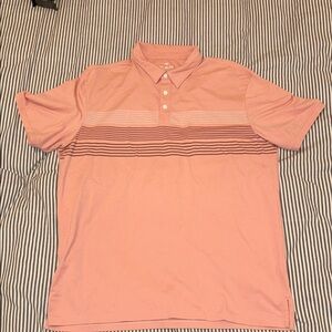 Men's Pink Striped Polo Shirt